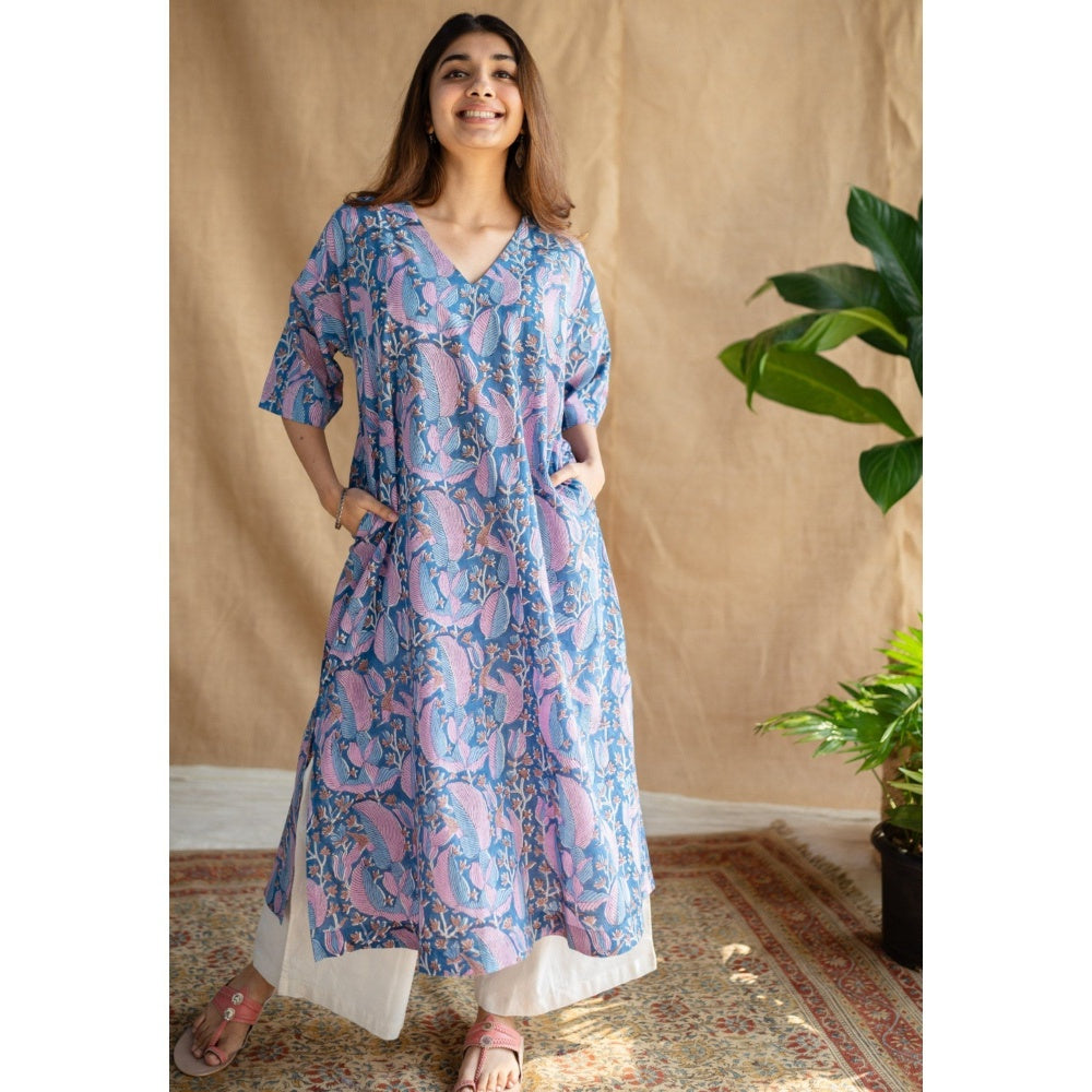 The Indian Ethnic Co. Sanganeri Slub Cotton Kurta for Women