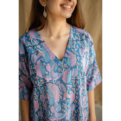 The Indian Ethnic Co. Sanganeri Slub Cotton Kurta for Women