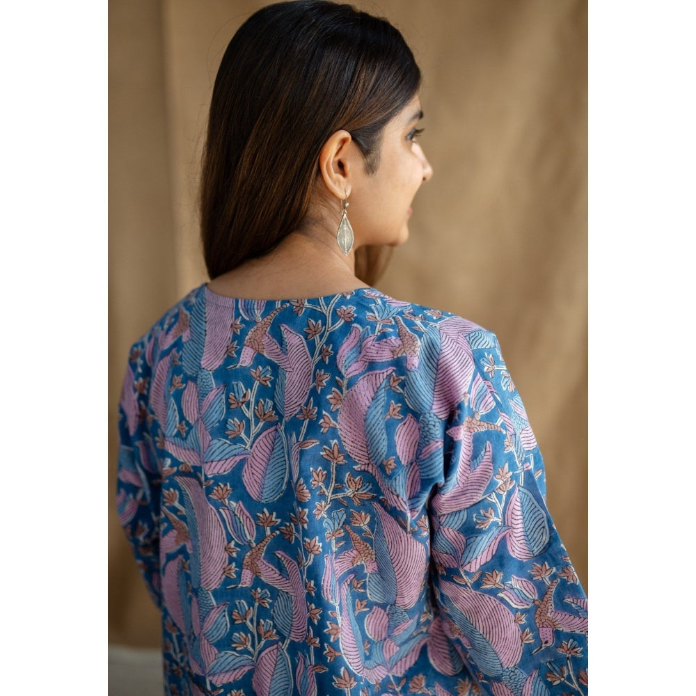 The Indian Ethnic Co. Sanganeri Slub Cotton Kurta for Women