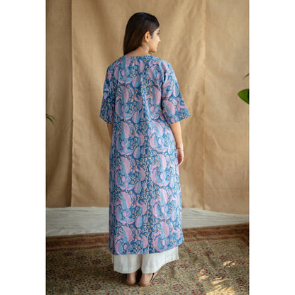 The Indian Ethnic Co. Sanganeri Slub Cotton Kurta for Women