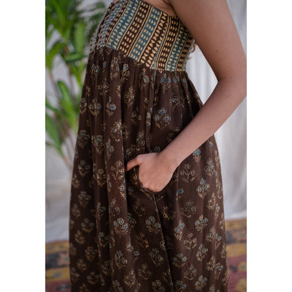 The Indian Ethnic Co. Ajrakh Cotton Midi Dress