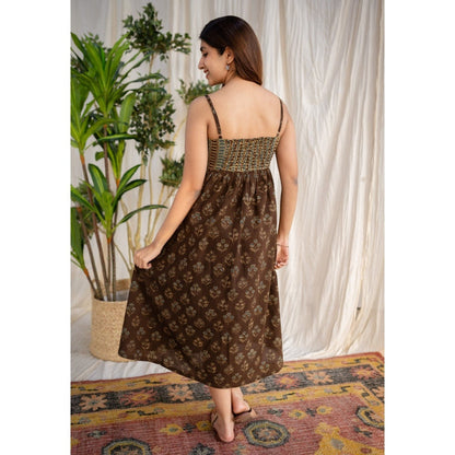 The Indian Ethnic Co. Ajrakh Cotton Midi Dress