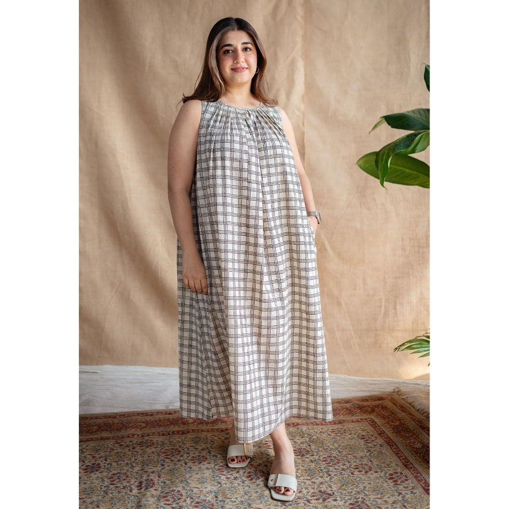 The Indian Ethnic Co. Off White Fakira Mul Dress