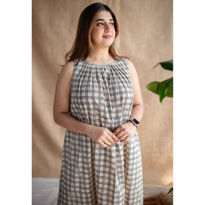 The Indian Ethnic Co. Off White Fakira Mul Dress