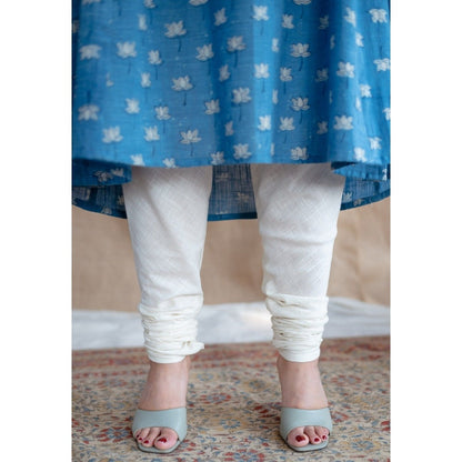 The Indian Ethnic Co. Off White Slub Cotton Chudidar
