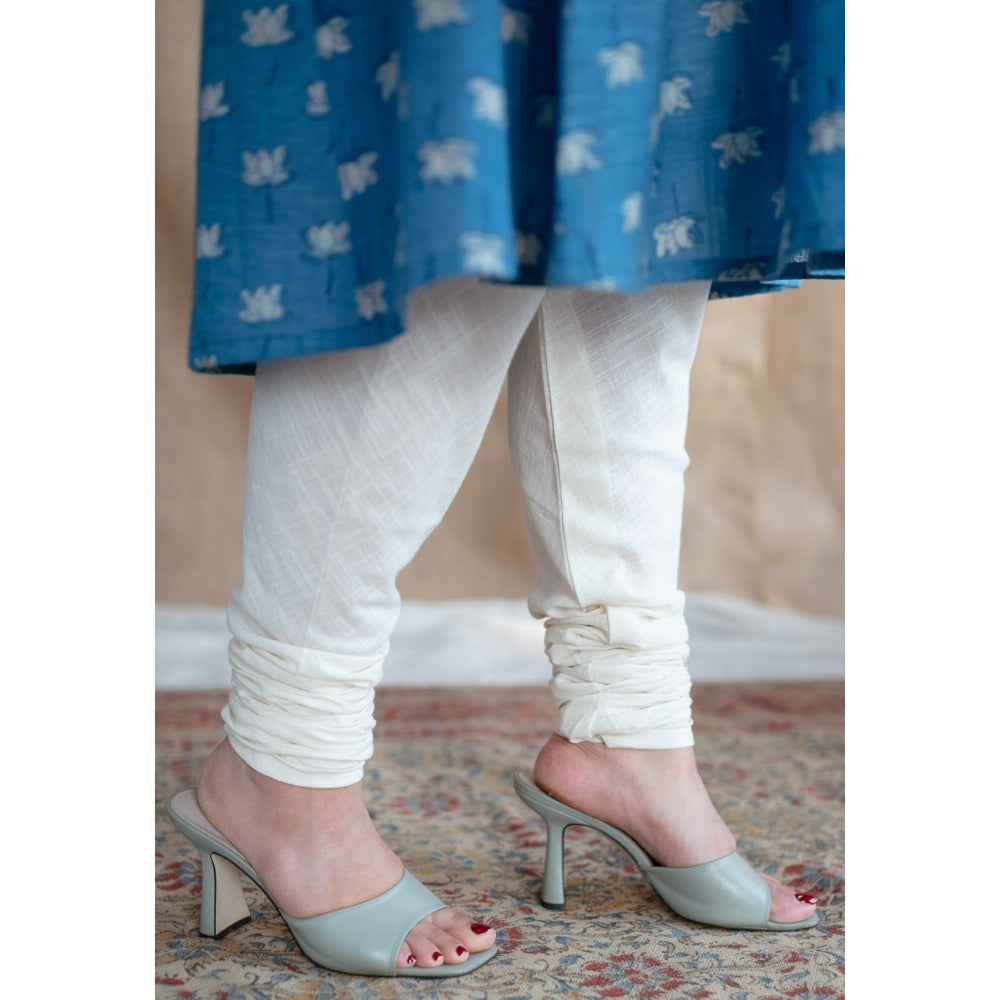 The Indian Ethnic Co. Off White Slub Cotton Chudidar