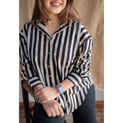 The Indian Ethnic Co. Off White Fakira Mul Shirt