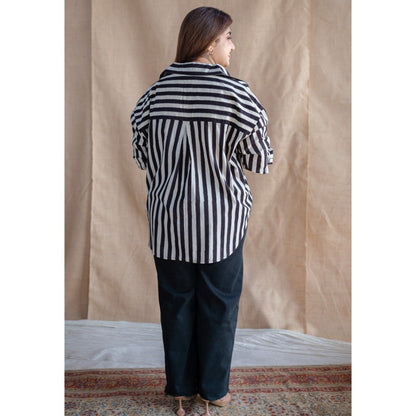 The Indian Ethnic Co. Off White Fakira Mul Shirt