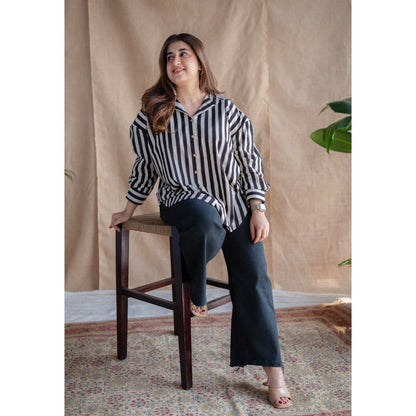 The Indian Ethnic Co. Off White Fakira Mul Shirt