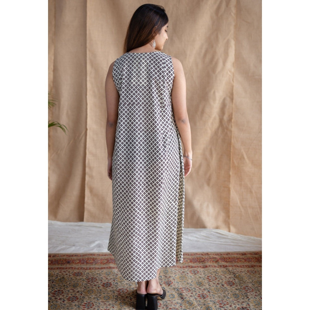 The Indian Ethnic Co. Off White Fakira Mul Dress