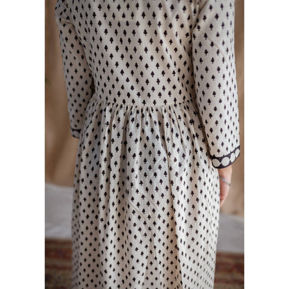 The Indian Ethnic Co. Off White Fakira Mul Dress