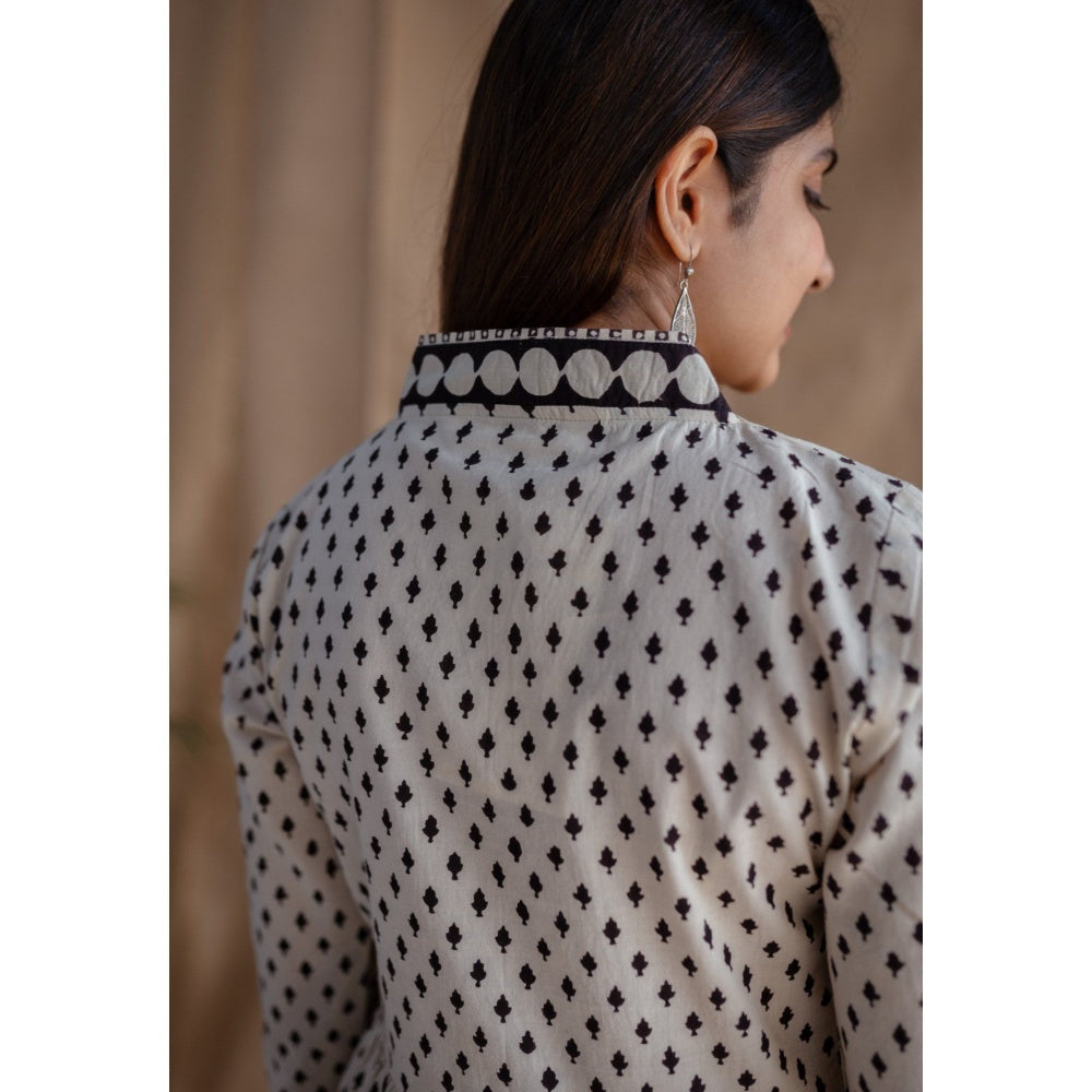 The Indian Ethnic Co. Off White Fakira Mul Dress