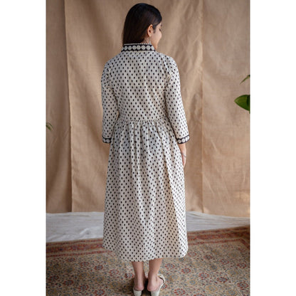 The Indian Ethnic Co. Off White Fakira Mul Dress