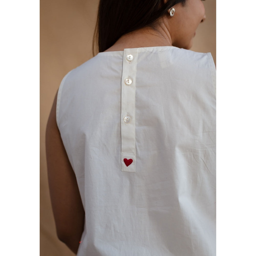 The Indian Ethnic Co. White Poplin Cotton Solid Kurta