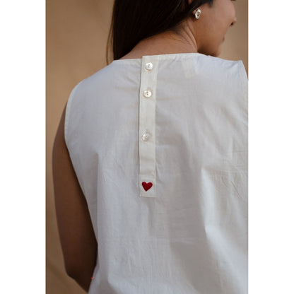 The Indian Ethnic Co. White Poplin Cotton Solid Kurta