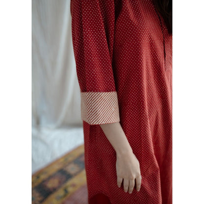 The Indian Ethnic Co. Bombay Ajrakh Red Cotton Co-Ord (Set of 2)