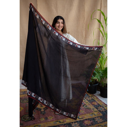 The Indian Ethnic Co. Blue Ajrakh Mulmul Cotton Printed Dupatta