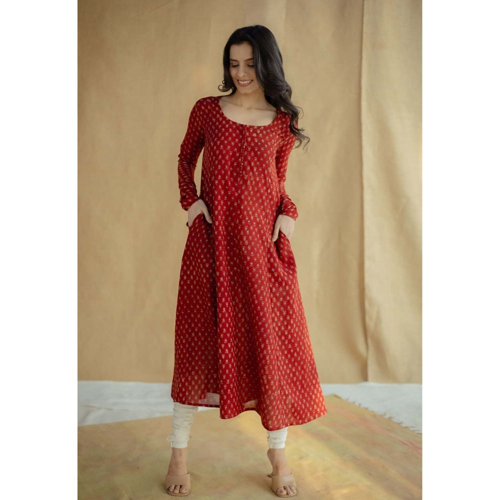 The Indian Ethnic Co. Madder Solid Kota Doria Silk Dupatta
