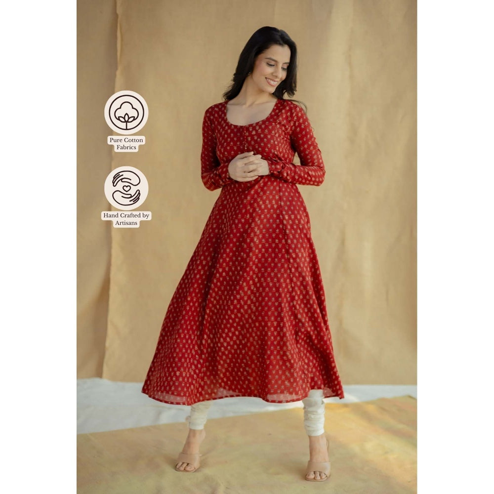 The Indian Ethnic Co. Madder Solid Kota Doria Silk Dupatta