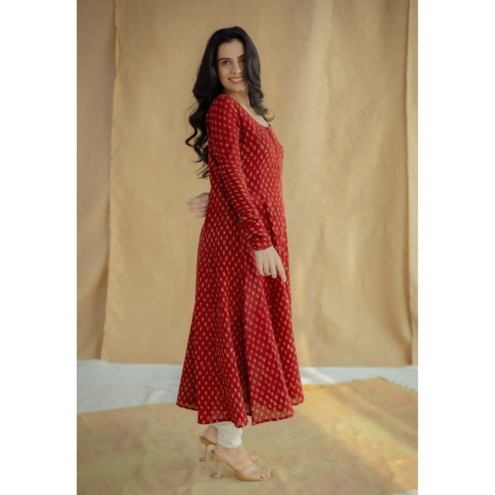 The Indian Ethnic Co. Madder Solid Kota Doria Silk Dupatta