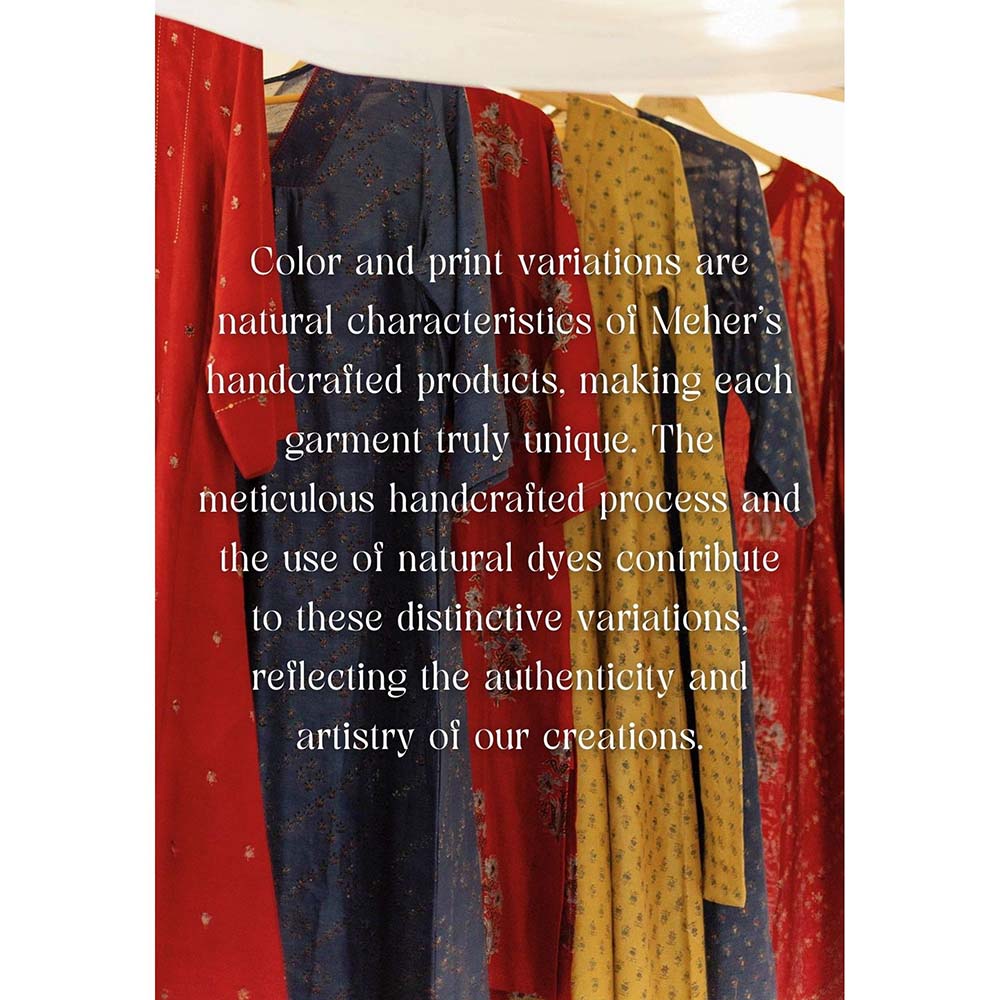 The Indian Ethnic Co. Advika Madder Ajrakh Chanderi Silk Kali Kurta With Hand Embroidery