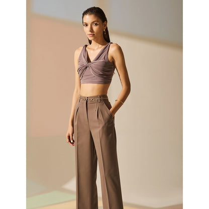 The Dapper Lady Bronze Knot Top - Brown