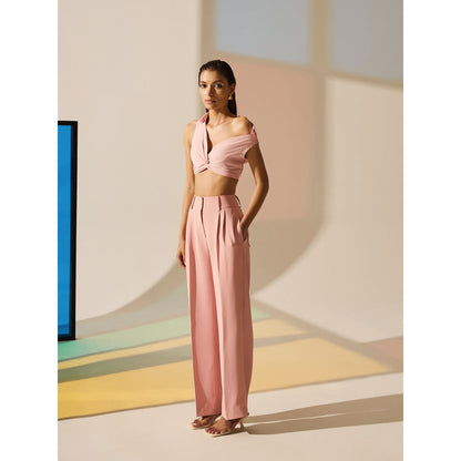 The Dapper Lady Rosewater Knot Crop Top - Pink