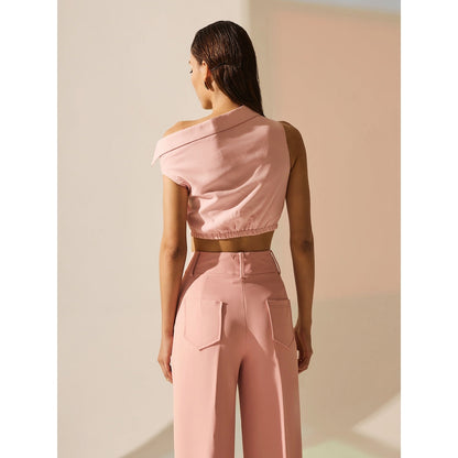 The Dapper Lady Rosewater Knot Crop Top - Pink