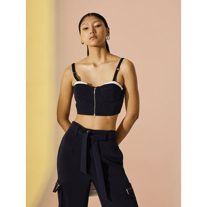 The Dapper Lady Twilight Crop Bustier - Blue