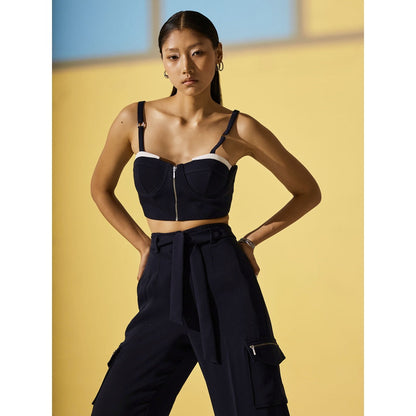 The Dapper Lady Twilight Crop Bustier - Blue