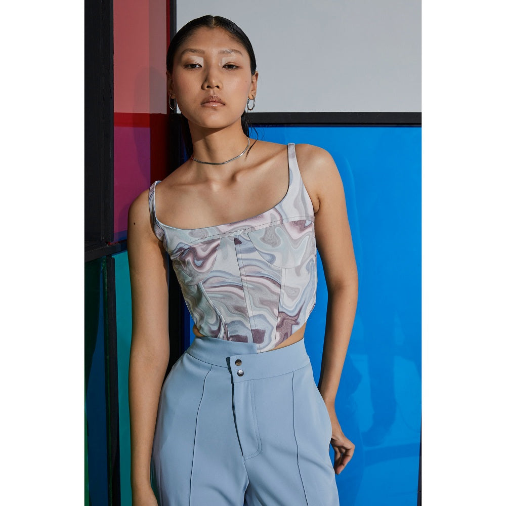 The Dapper Lady Seafoam Corset - Multi-Color