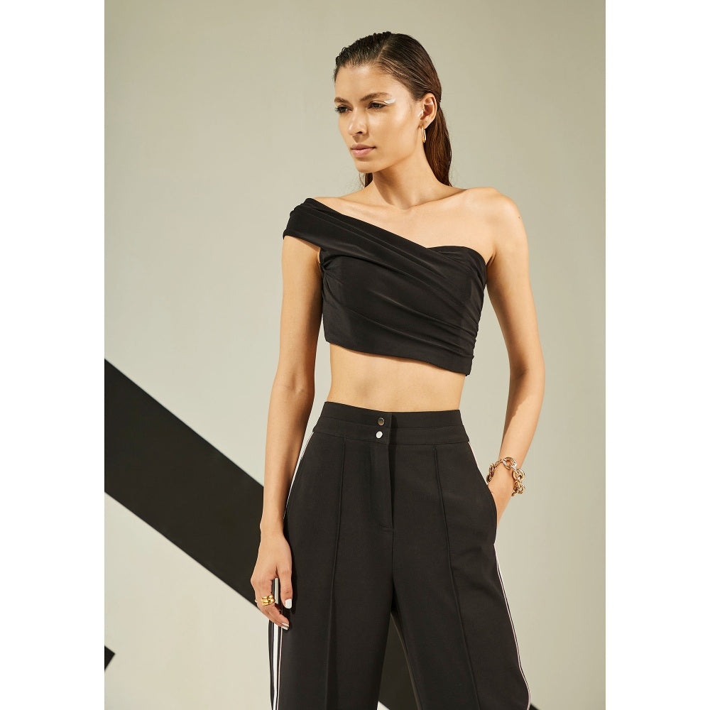 The Dapper Lady Astral Draped Corset - Black