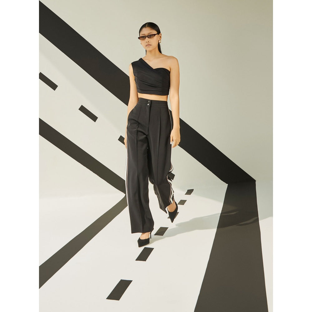 The Dapper Lady Astral Draped Corset - Black