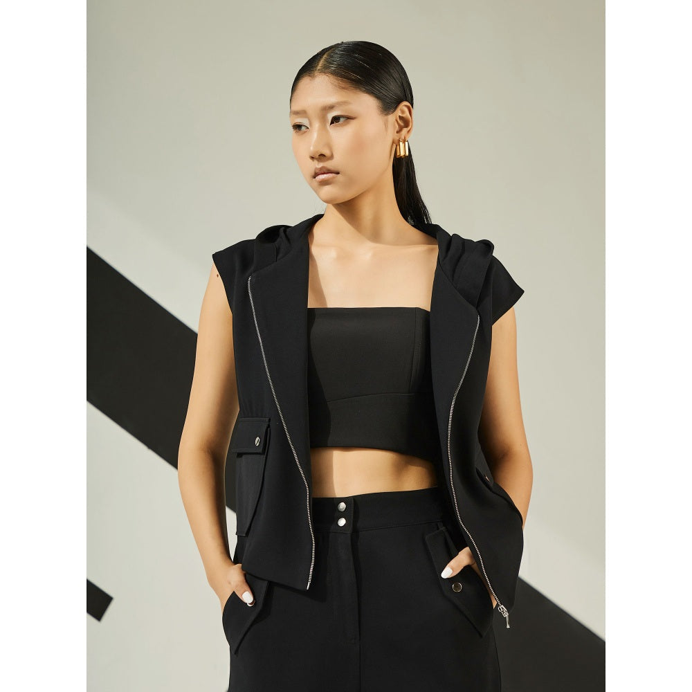 The Dapper Lady Astral Off shoulder Bustier - Black