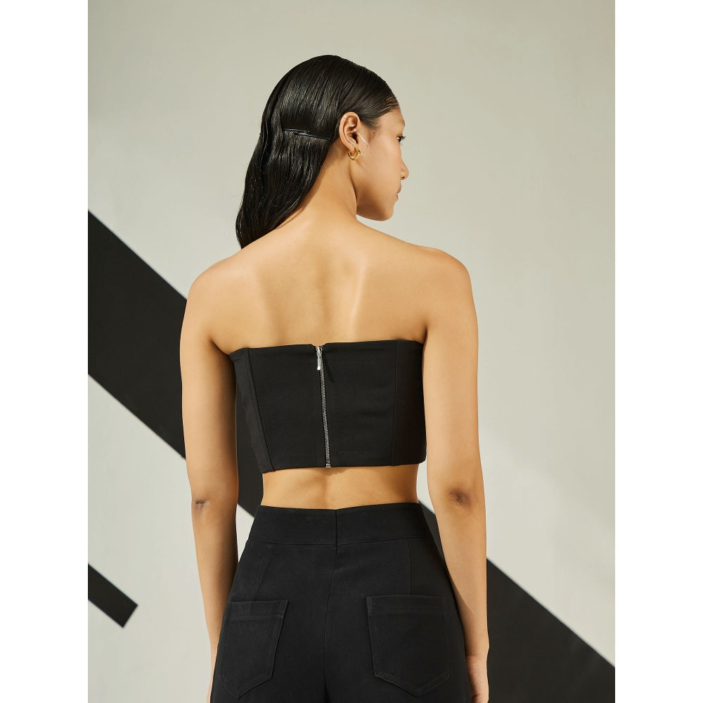 The Dapper Lady Astral Off shoulder Bustier - Black