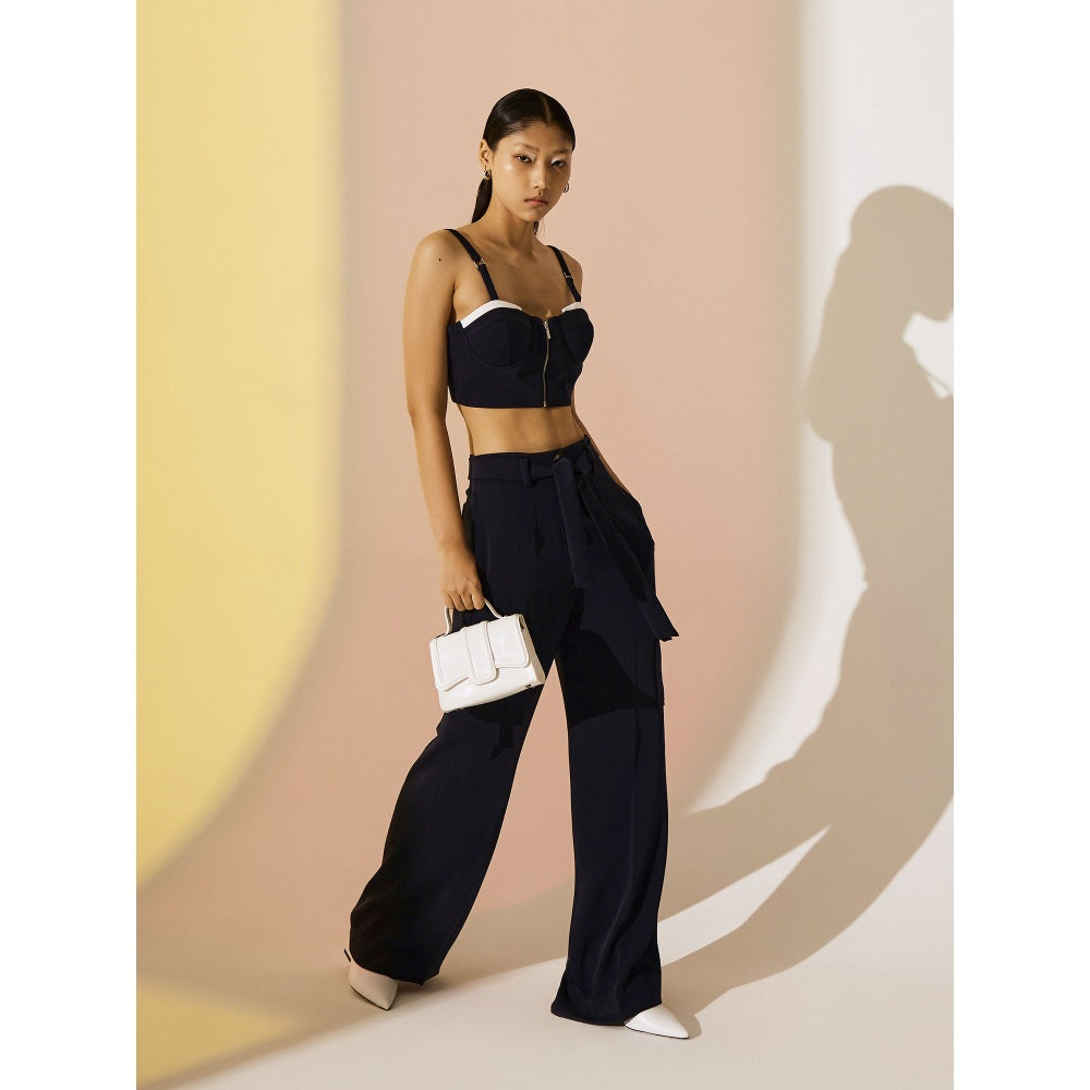 The Dapper Lady Twilight Flared Pant - Blue