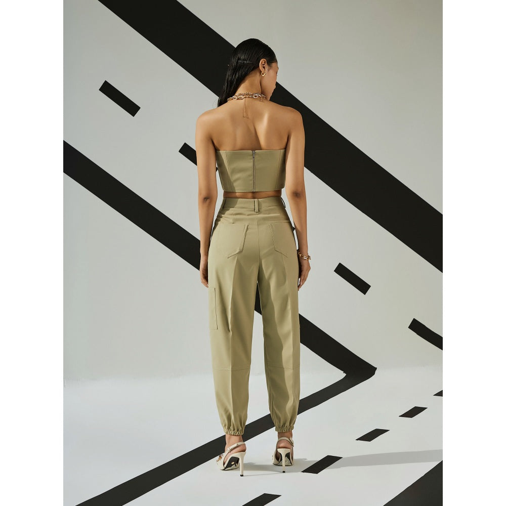 The Dapper Lady Jade Pleated Joggers - Green