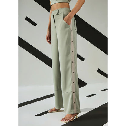 The Dapper Lady Jade Flared Pants - Green