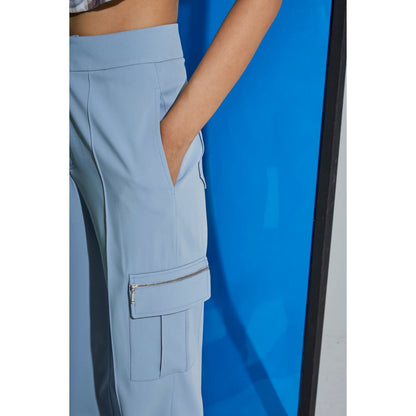 The Dapper Lady Aqua Asymmetric Joggers - Blue