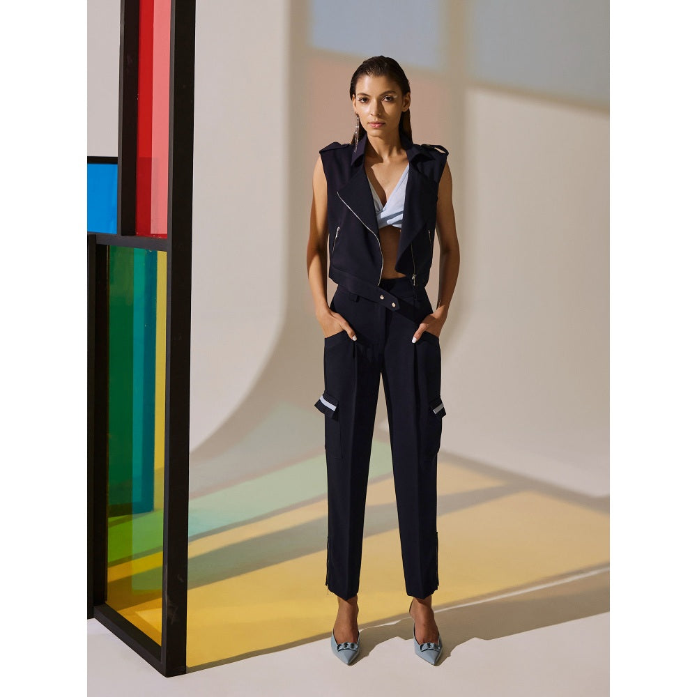 The Dapper Lady Twilight Zipped Pants - Blue