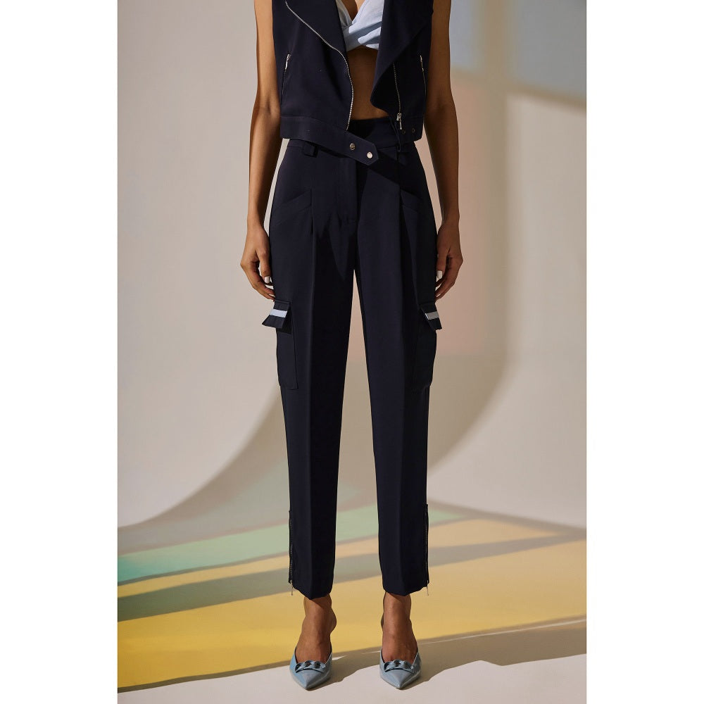 The Dapper Lady Twilight Zipped Pants - Blue