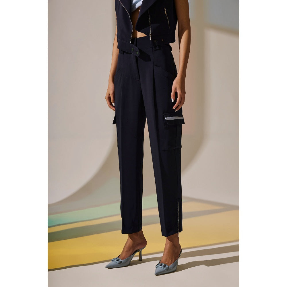 The Dapper Lady Twilight Zipped Pants - Blue