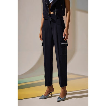 The Dapper Lady Twilight Zipped Pants - Blue