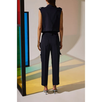 The Dapper Lady Twilight Zipped Pants - Blue