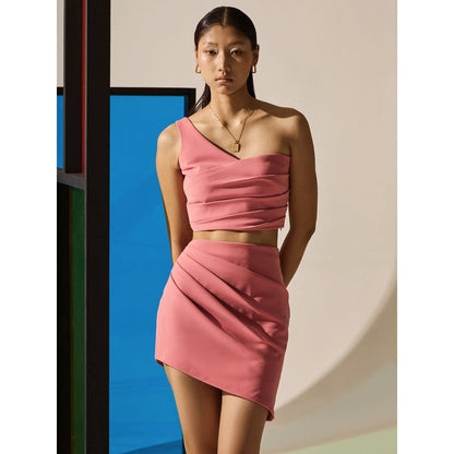 The Dapper Lady Rosewater Draped Skirt - Pink