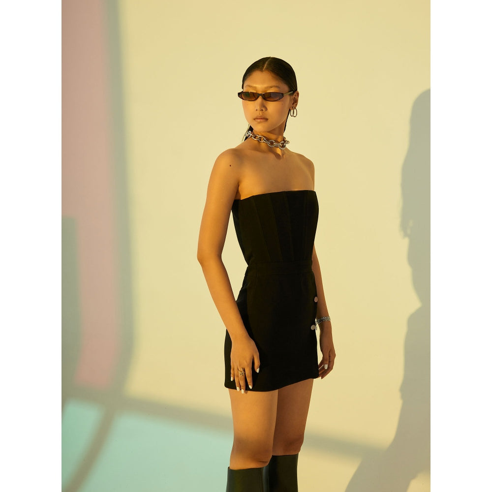 The Dapper Lady Astral Corset Dress - Black