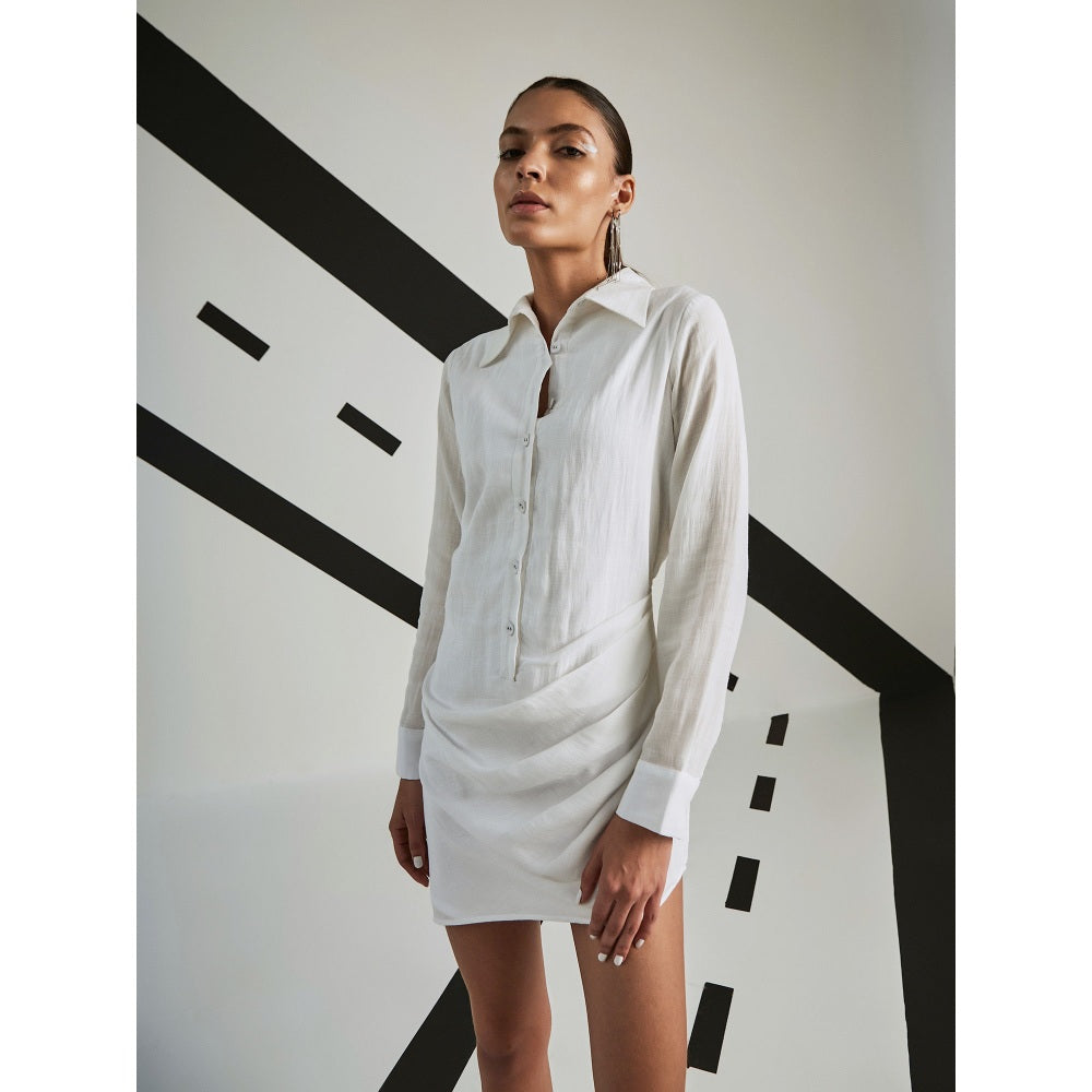 The Dapper Lady Moonlight Linen Dress - White