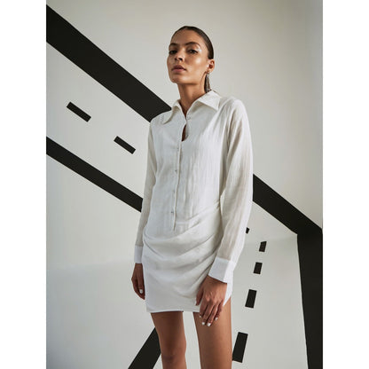 The Dapper Lady Moonlight Linen Dress - White