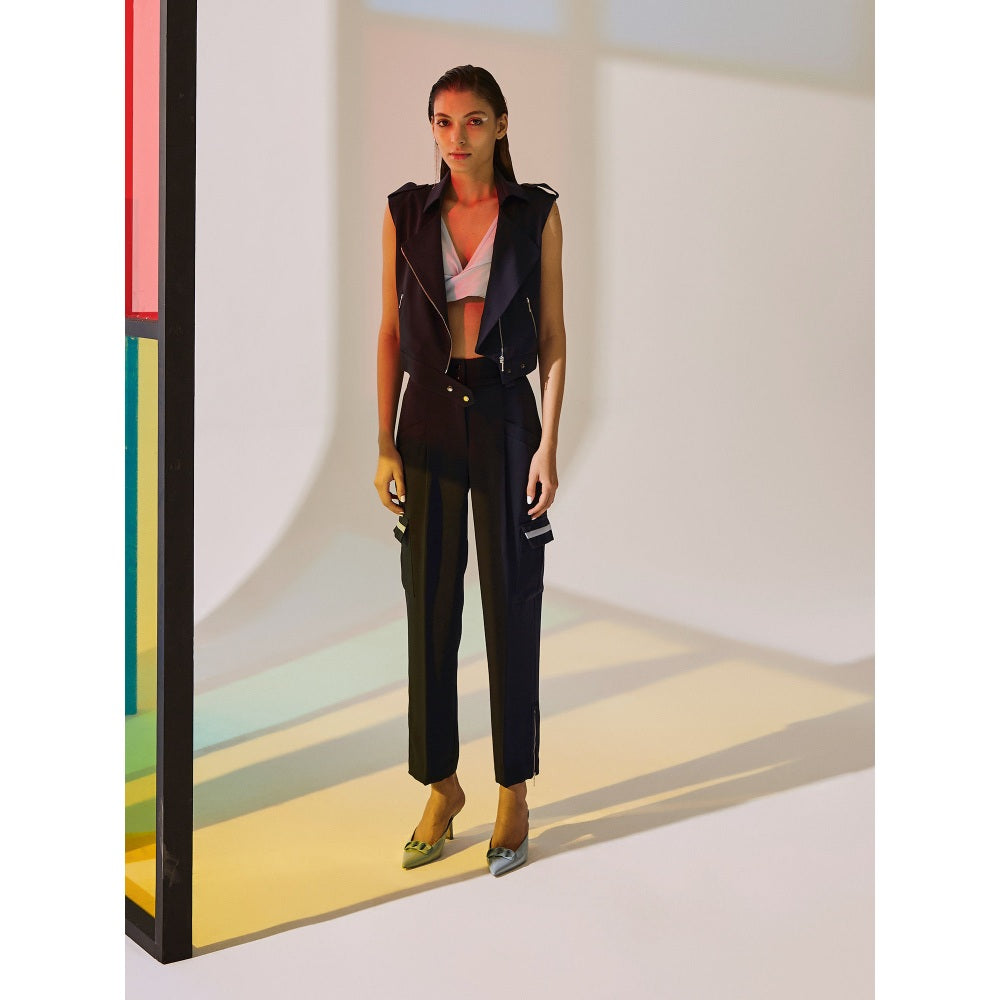 The Dapper Lady Twilight Crop Overshirt - Blue