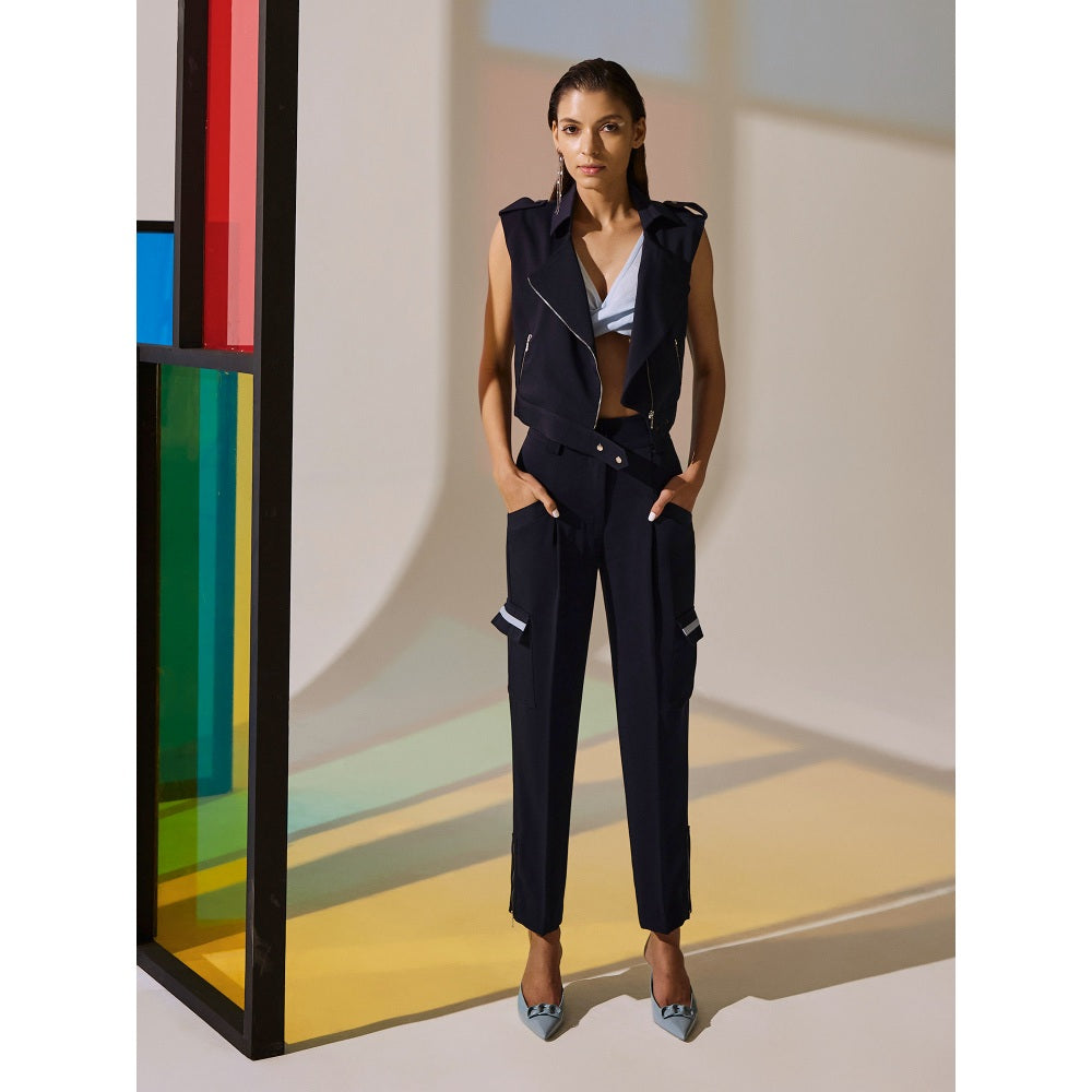 The Dapper Lady Twilight Crop Overshirt - Blue